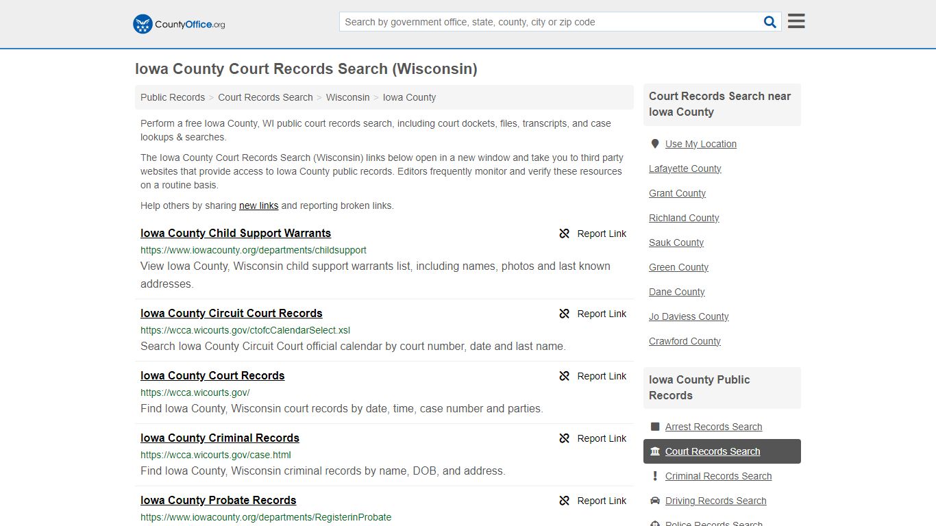 Iowa County Court Records Search (Wisconsin) - County Office